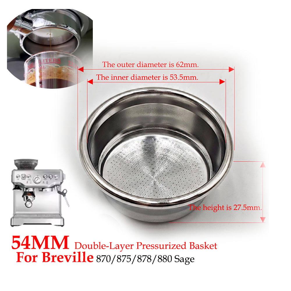54 mm dubbellaagse filtermand  - Breville Espresso Bes870 recensie en prijs