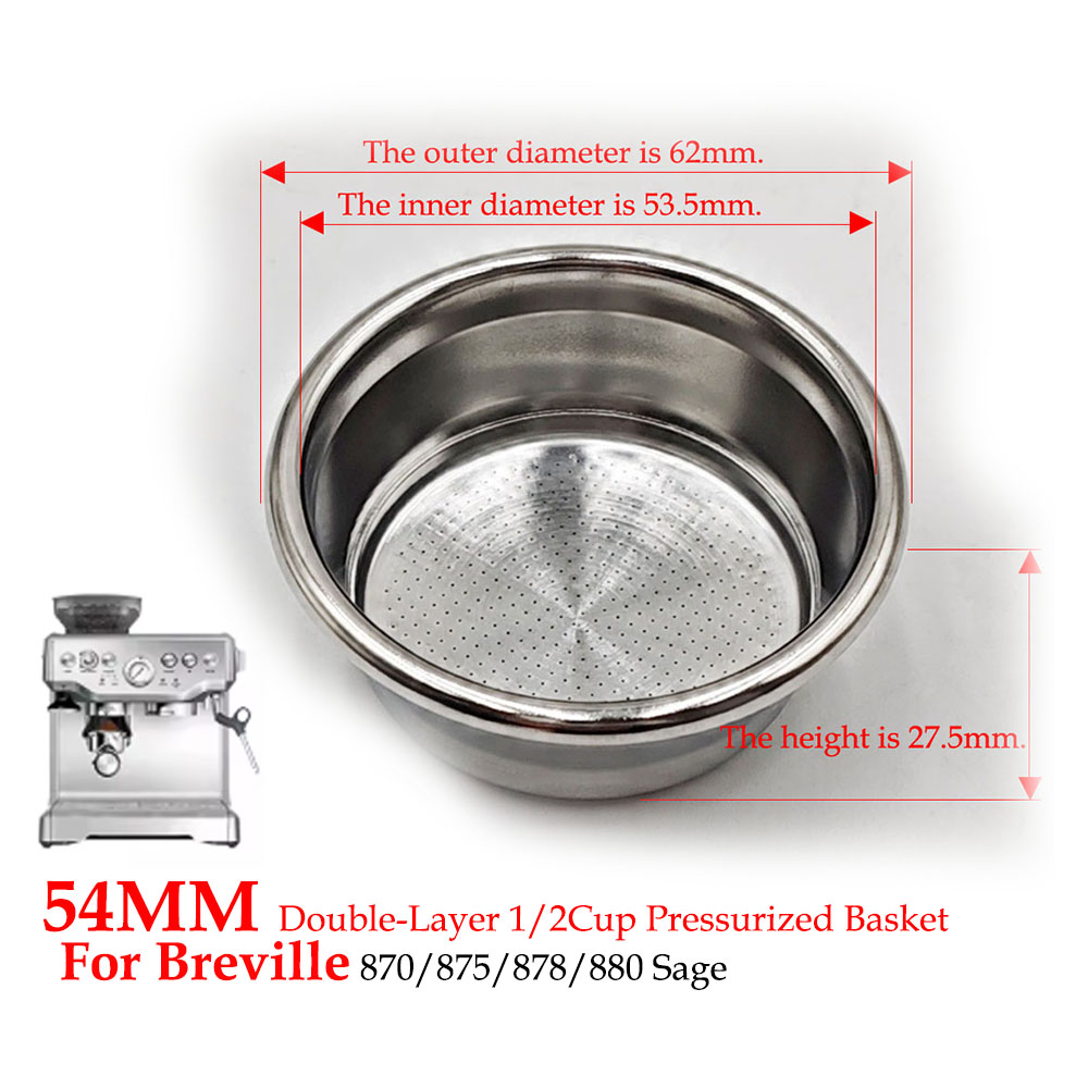 54 mm dubbellaagse filtermand  - Breville Espresso Bes870 recensie en prijs
